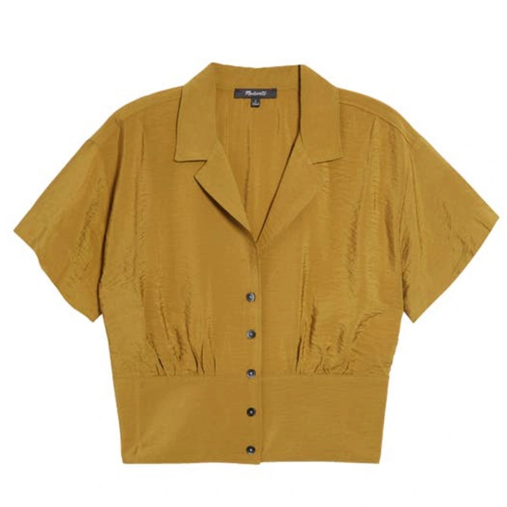 Madewell Drapey Banded-Bottom Button-Down Top Size XL